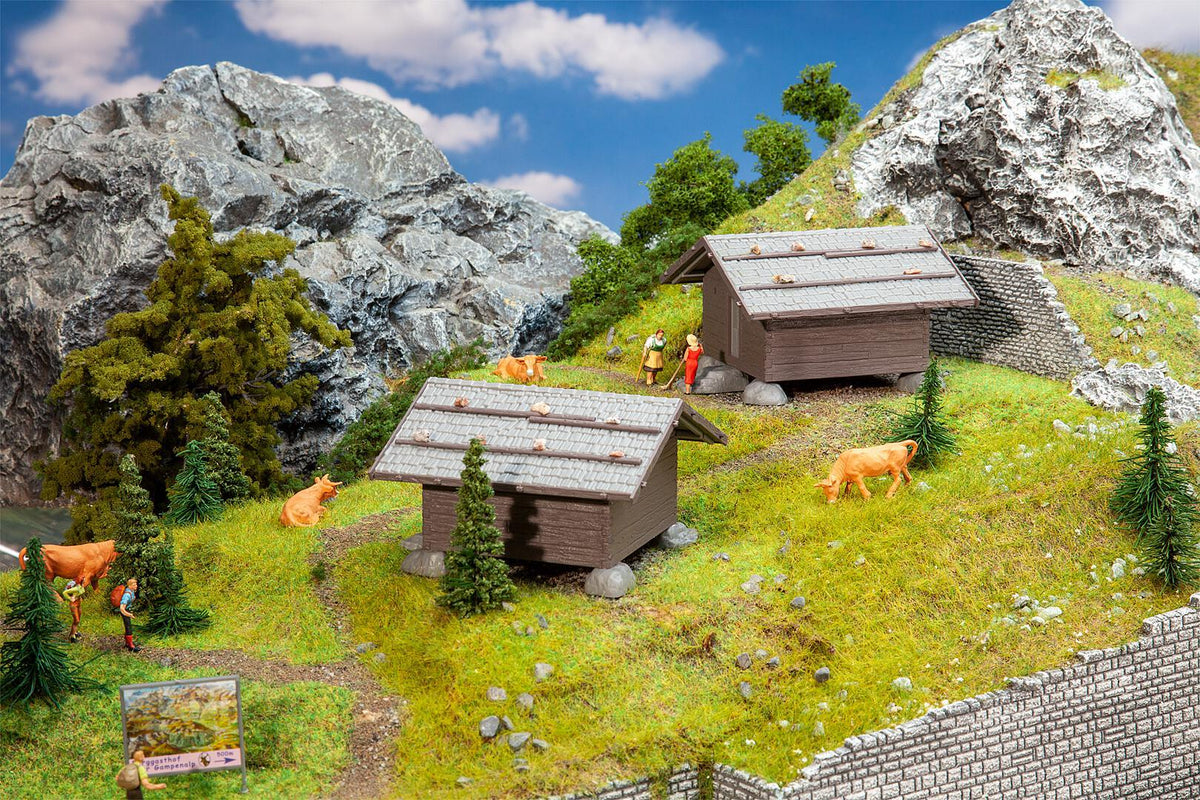Faller 130636 HO Scale Hay Barns 2-Pack Model Kit