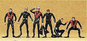 Preiser 10249 HO Scale Recreation & Sports -- SCUBA Divers pkg(6)