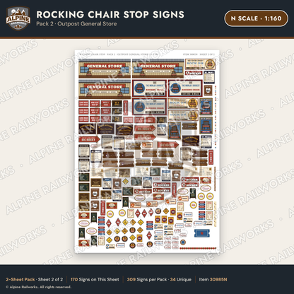 Alpine Railworks 30985N N Scale Roadside Signs - Giant Rocking Chair
