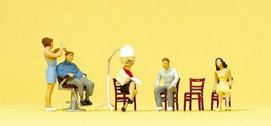 Preiser 10569 HO Scale Working People -- At the Hairdresser pkg(5)