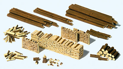 Preiser 17609 HO Scale Logs & Wood Piles - Kit