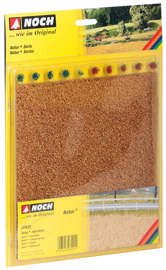 Noch 7421 All Scale Ground Cover - Cornfield -- Extra Long Grain Colored Fibres, Unicolor with Golden Ends, 10 Grass Tufts