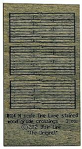 Blair Line 014 N Scale Weathered 1-Lane Wood Grade Crossing Kit pkg(3)