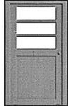 Pikestuff 1104 HO Scale Doors (White Styrene) -- Entryway Type w/ Window pkg(3)