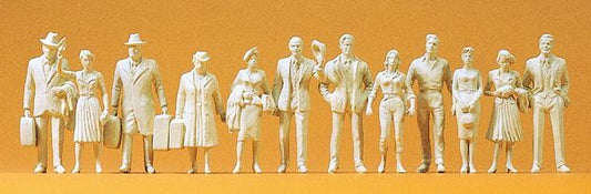 Preiser 63000 I Scale Unpainted Figures -- Standing Passengers & Passers-By