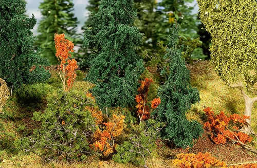 Faller 181255 A Scale Undergrowth Plants -- Various Colors pkg(60)
