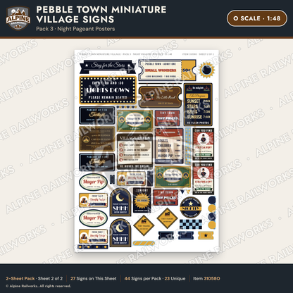 Alpine Railworks 31058O O Scale Roadside Signs - Miniature Village