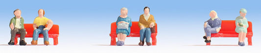 Noch 44203 Z Scale Sitting People -- No Benches pkg(6)