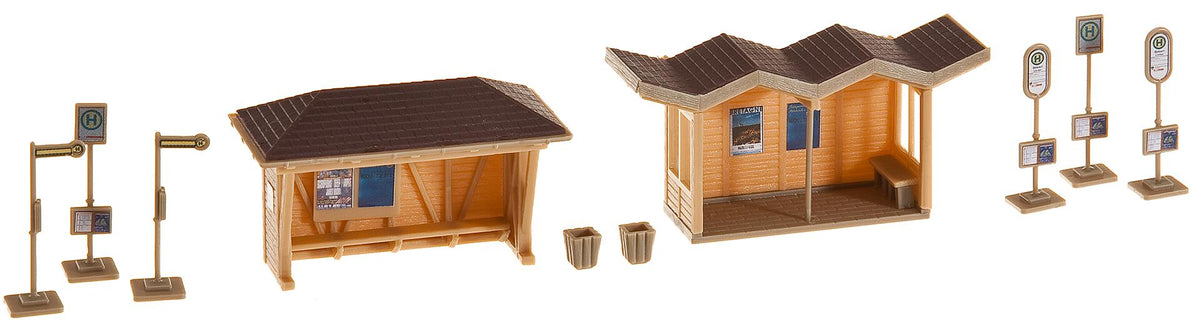 Faller 180587 HO Scale 2 Bus Stop Shelters Model Kit