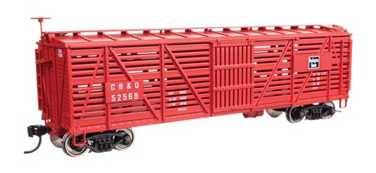 Walthers Mainline 910-41453 HO Scale 40' Wood Stock Car RTR CB&Q #52569