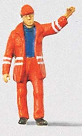 Preiser 28009 HO Scale Individual Figure - Modern Switchman w/Safety Uniform