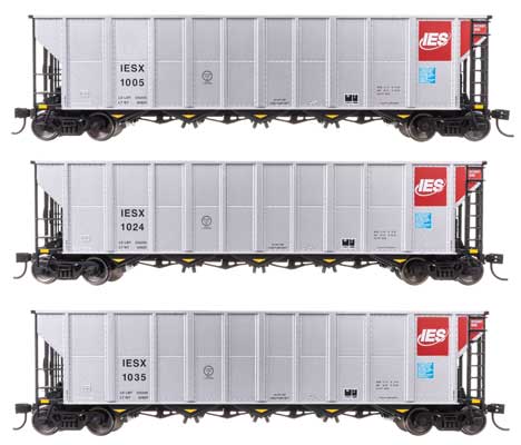 Walthers Mainline 910-56876 HO Scale 50' RD-4 Hopper 3-Pack RTR IESX #1005–1035