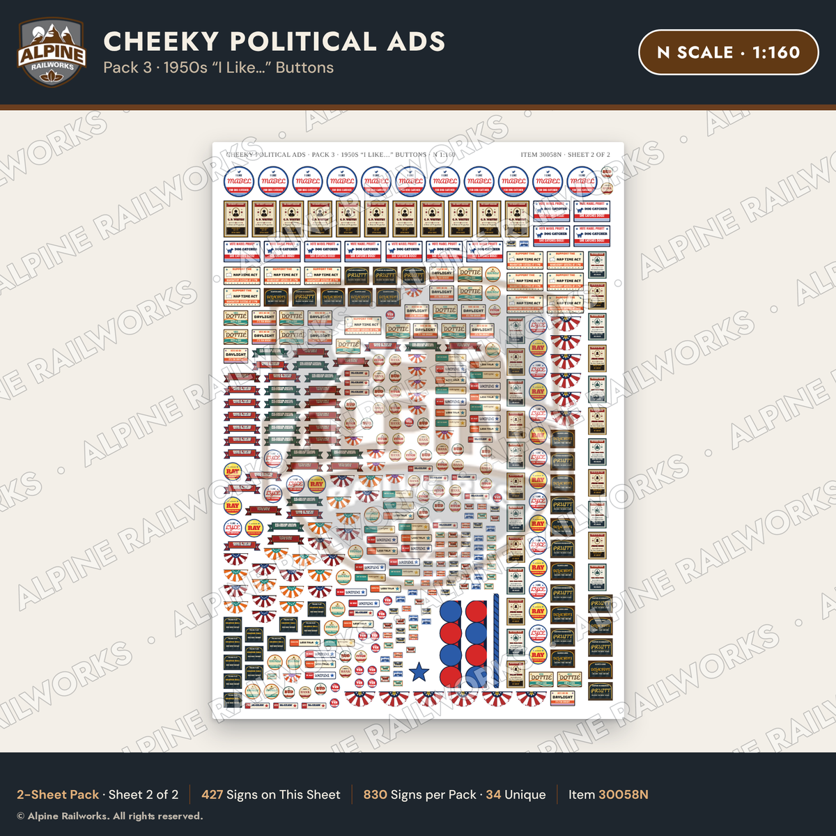 Alpine Railworks 30058N N Scale Cheeky Political Ads
