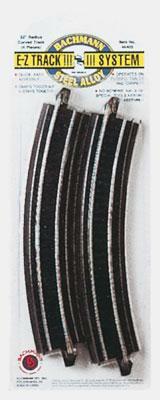 Bachmann 44403 HO Scale E-Z Track — Curved Track Steel Rail Black