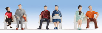 Noch 38130 N Scale Economy Seated People -- Set #1 pkg(6)