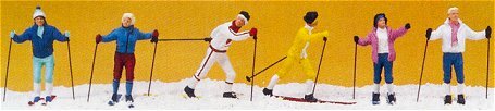 Preiser 10312 HO Scale Recreation & Sports -- Cross-Country Skiers pkg(6)