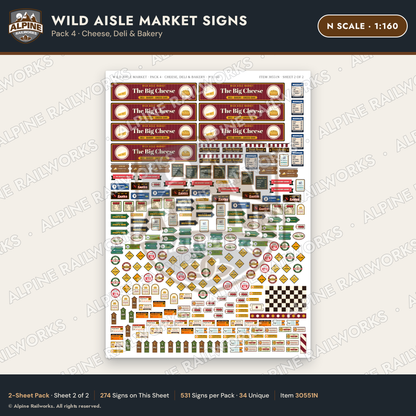 Alpine Railworks 30551N N Scale Roadside Signs - Jungle Grocery Store