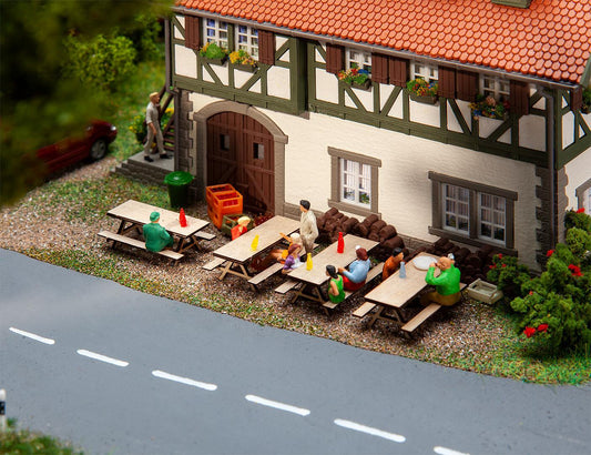 Faller 180304 HO Scale 4 Picnic Benches Laser-Cut Kit