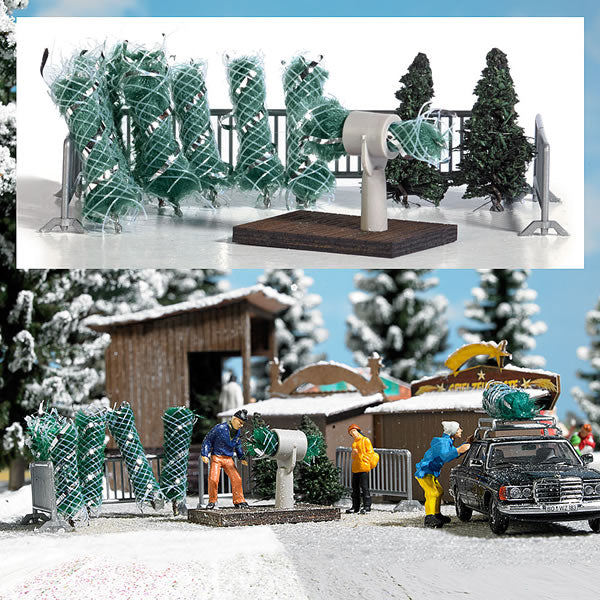 Busch 1182 HO Scale Christmas Tree Lot Miniature Scene