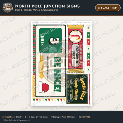 Alpine Railworks 30838G G Scale Roadside Signs - Christmas Town