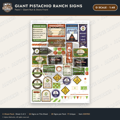 Alpine Railworks 30978O O Scale Roadside Signs - Giant Pistachio