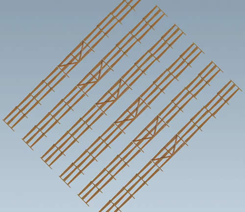 Faller 180408 HO Scale Bonanza Fence -- Kit - 53-1/8" 135cm Total Length