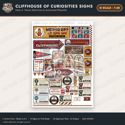 Alpine Railworks 31029O O Scale Roadside Signs - Curiosity House