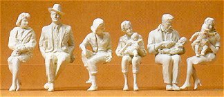 Preiser 45179 G Scale Unpainted Figures -- Seated Passengers