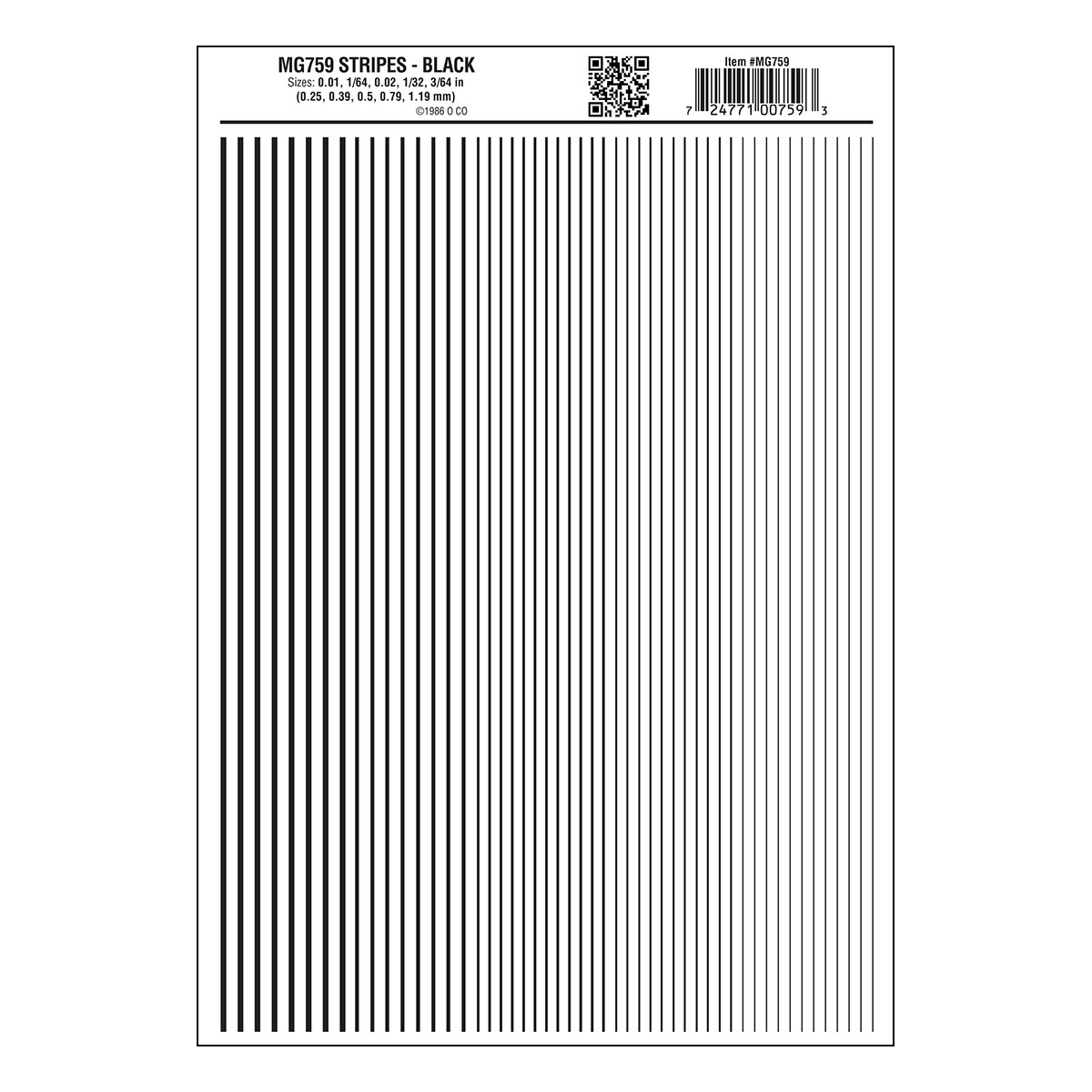 Woodland Scenics MG759 All Scale Stripes Black