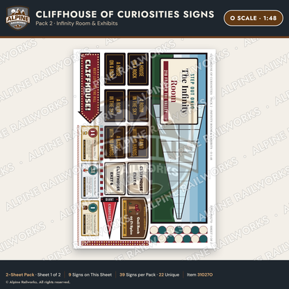 Alpine Railworks 31027O O Scale Roadside Signs - Curiosity House