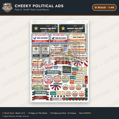 Alpine Railworks 30060O O Scale Cheeky Political Ads