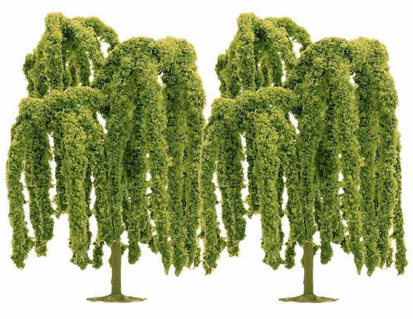 Busch 6650 HO Scale Deciduous Trees -- Weeping Willow 4-3/4" 120mm pkg(2)