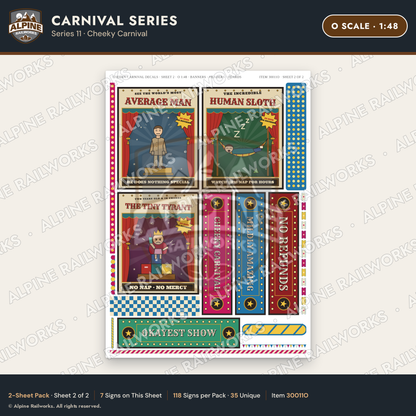 Alpine Railworks 30011O O Scale Carnival Signs - Cheeky Carnival