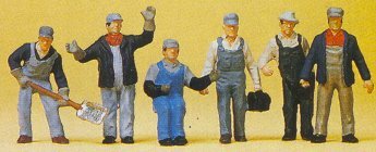 Preiser 10453 HO Scale United States Railroad Transition-Era Train Crew (6)