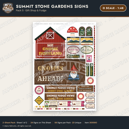 Alpine Railworks 30558O O Scale Roadside Signs - Rock Garden