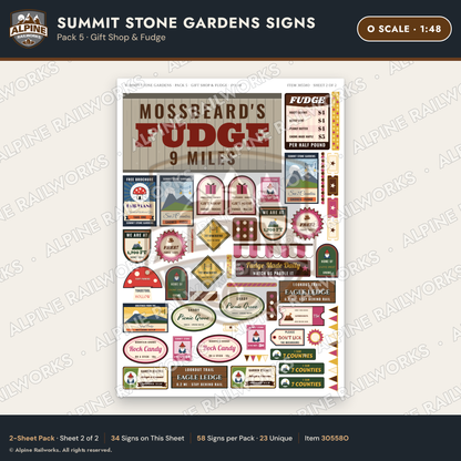 Alpine Railworks 30558O O Scale Roadside Signs - Rock Garden