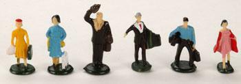 Bachmann 42330 HO Scale Figures Passengers Waiting pkg(6)