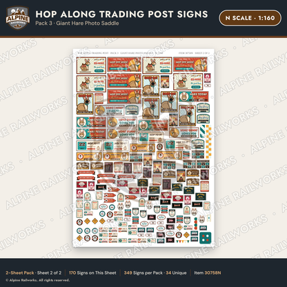 Alpine Railworks 30758N N Scale Roadside Signs - Trading Post