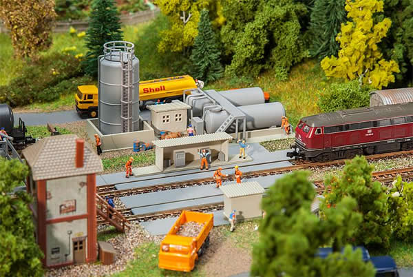 Faller 222212 N Scale Diesel Fueling Facility with Storage Tanks -- Kit