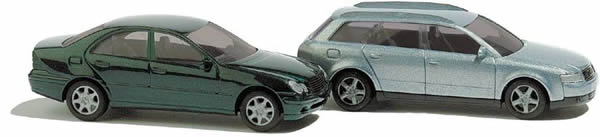 Busch 8346 N Scale European Automobiles - 2-Pack - Audi A4 Avant Sedan & C-Class
