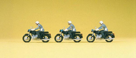 Preiser 16833 HO Scale German Army (BW) Military Police on Motorcycles pkg(3)