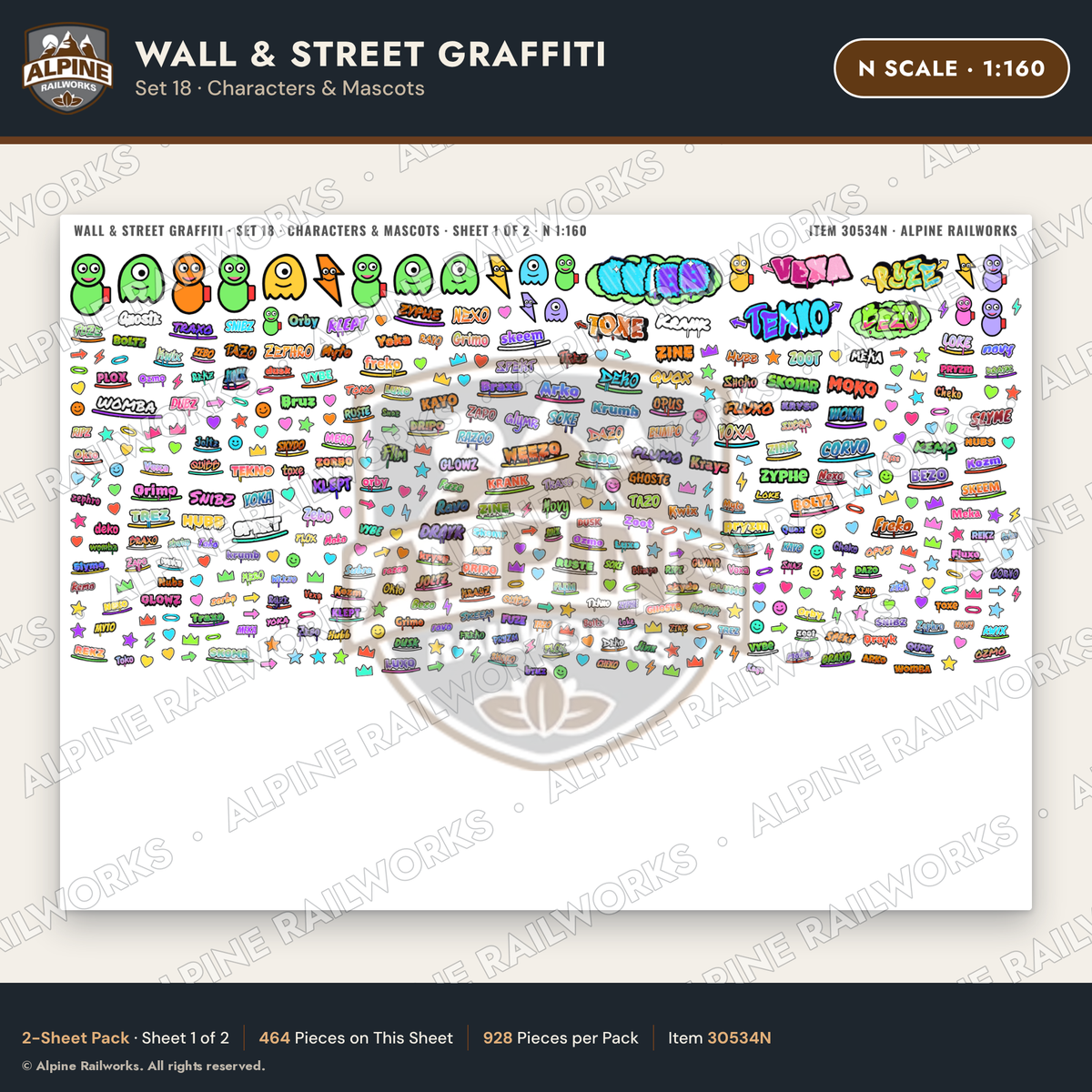Alpine Railworks 30534N N Scale Wall & Street Graffiti Cut-Outs