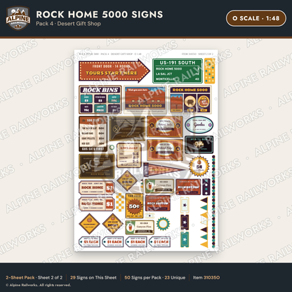 Alpine Railworks 31035O O Scale Roadside Signs - Cliff Rock House