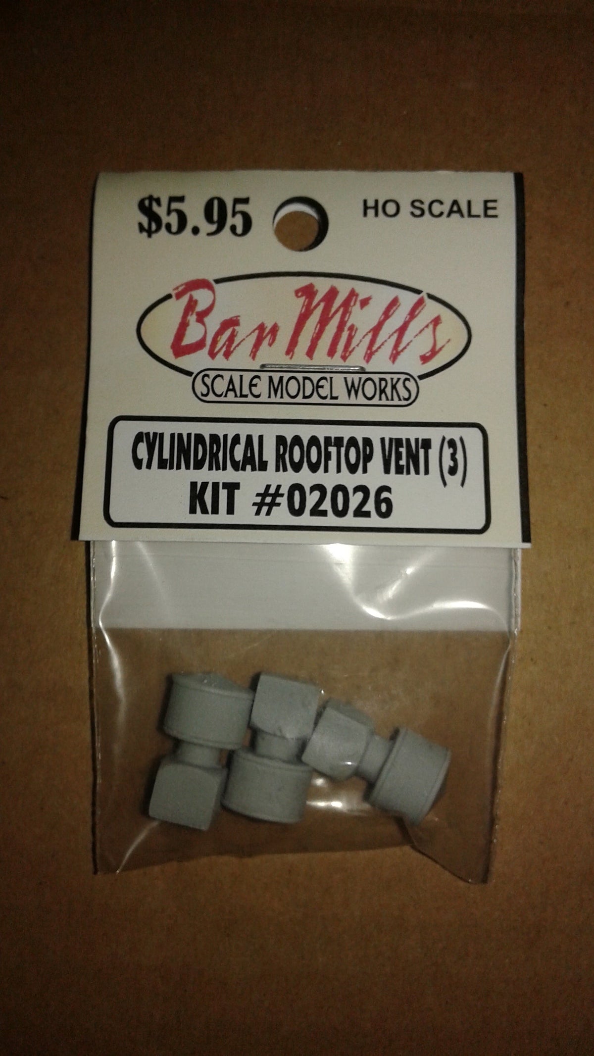 Bar Mills 2026 HO Scale Cylindrical Roof Vents (3 Pack) - Resin Castings