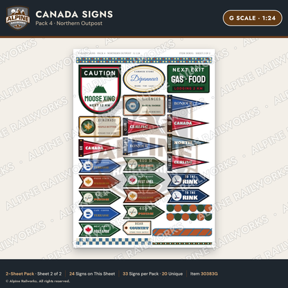 Alpine Railworks 30383G G Scale Canada Signs - Northern Outpost