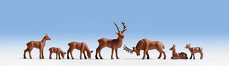 Walthers SceneMaster 949-6076 HO Scale Wild Deer pkg(8)