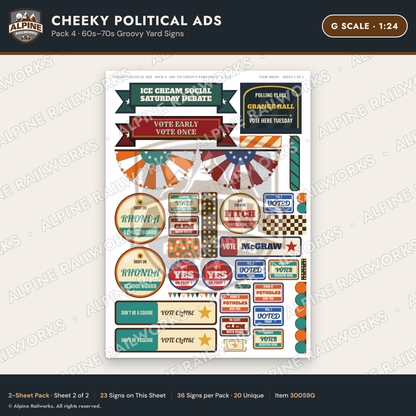 Alpine Railworks 30059G G Scale Cheeky Political Ads