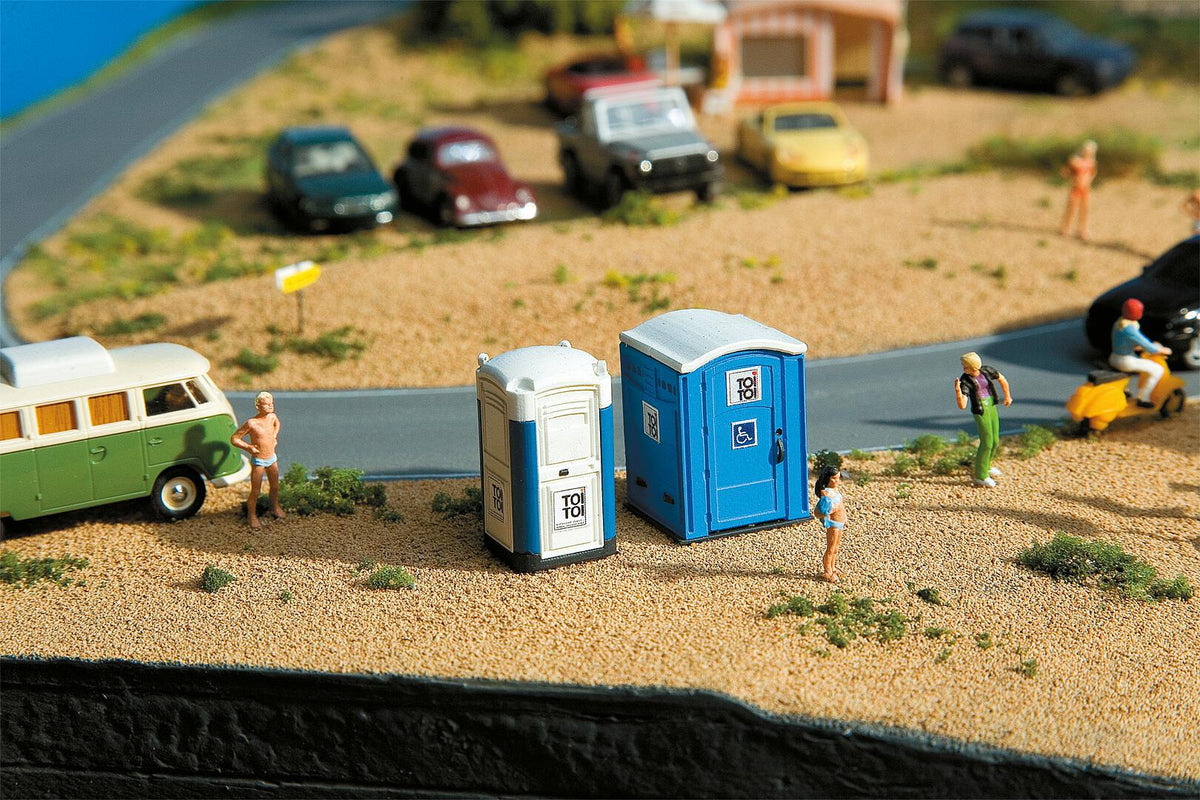 Faller 180543 HO Scale Toi Toi Portable Toilets, 4-Pack Kit