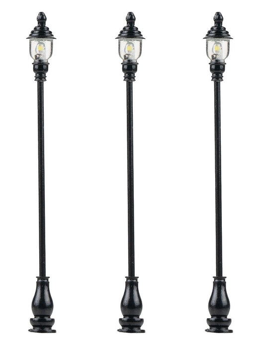 Faller 180108 HO Scale LED Park Lights, Cold White, 3 Pieces