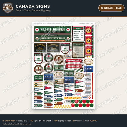 Alpine Railworks 30380O O Scale Canada Signs - Trans-Canada Highway